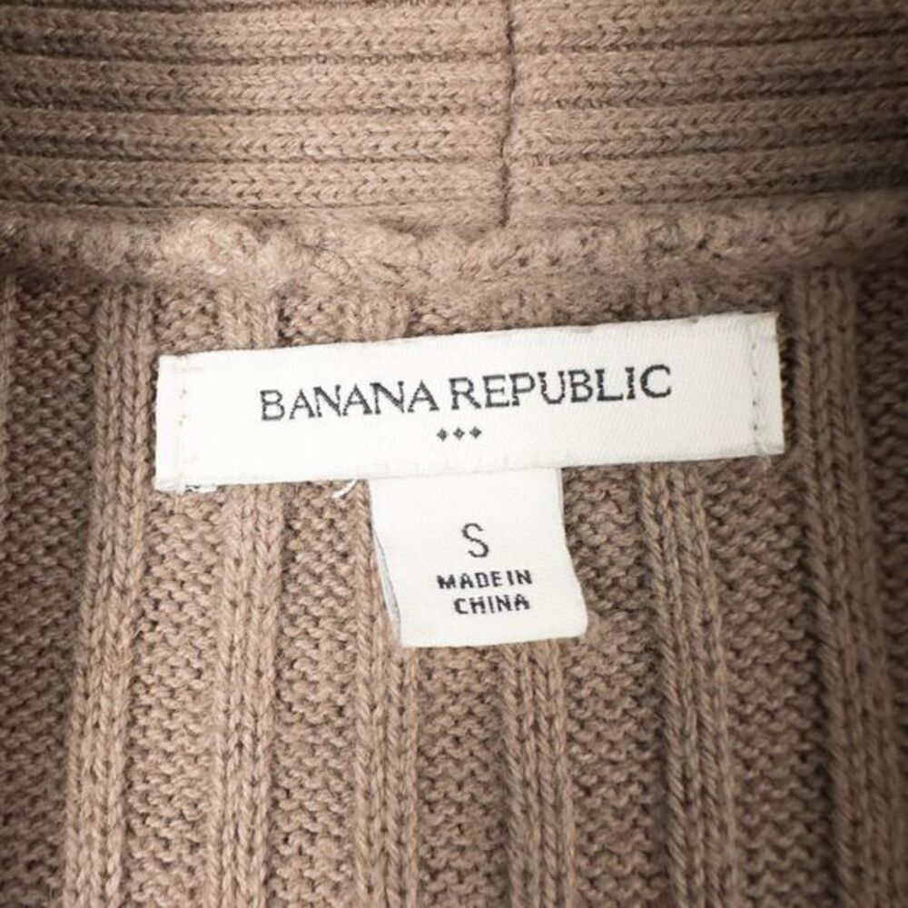 Banana Republic Short Sleeve Ribbed Knit Cardigan Womens Small Brown Lagenlook‎ - Picture 3 of 14